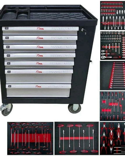 Customizable 260-Piece Auto Tool Trolley Cabinet for Ultimate Organization
