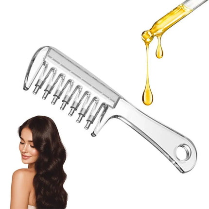 Transparent Scalp Oil Applicator Comb with Liquid Reservoir