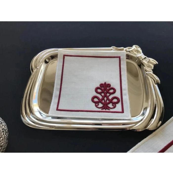 3D Embroidered Set - 12 Pieces, American Service & Cocktail Placemats - Made in Turkey