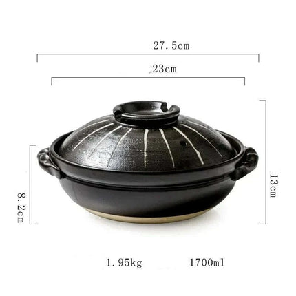 Authentic Japanese High-Heat Ceramic Casserole for Gas Cooking and Rice Preparations