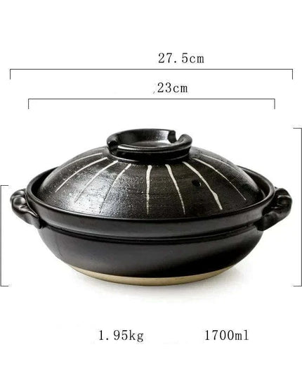 Authentic Japanese High-Heat Ceramic Casserole for Gas Cooking and Rice Preparations