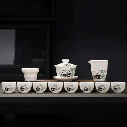 Exquisite Goat Fat Jade Porcelain Kungfu Tea Set for an Enriching Tea Experience