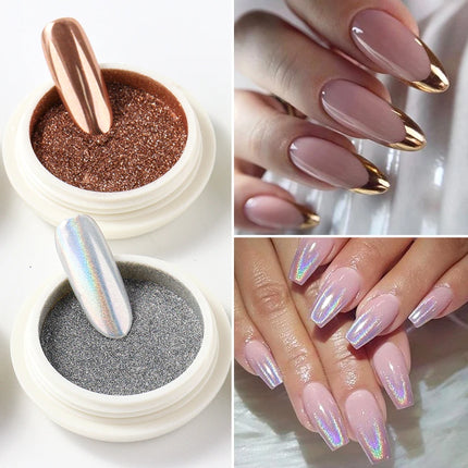 Tracy Nail Art 6pcs Holographic Chrome Pigment Set for Nail Decoration
