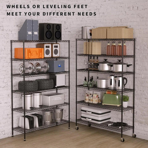 Heavy-Duty Adjustable Metal Storage Rack with 6000 lbs Capacity and Versatile Shelving Options