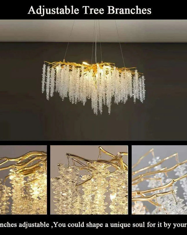 Nature's Elegance: Luxurious LED Crystal Chandelier for Exquisite Home Illumination