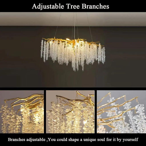 Nature's Elegance: Luxurious LED Crystal Chandelier for Exquisite Home Illumination