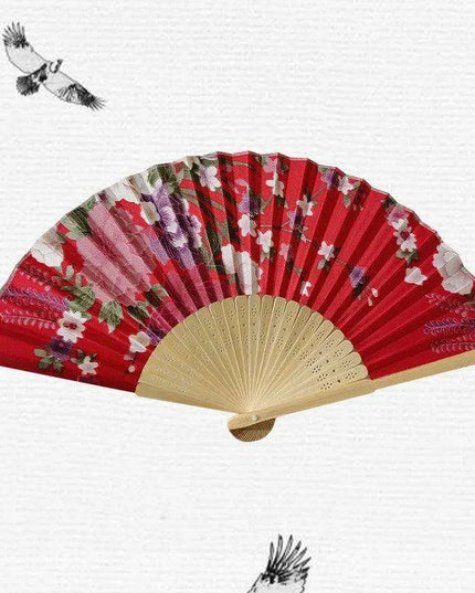 Elegant Vintage Chinese Silk Bamboo Folding Fan with Unique Designs