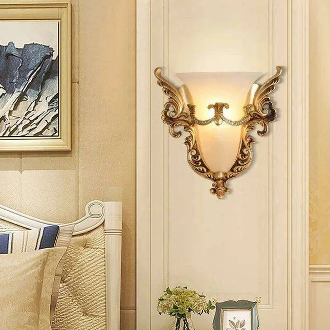 Elegant Vintage Angel Wing LED Sconce - Timeless European Home Lighting Decor