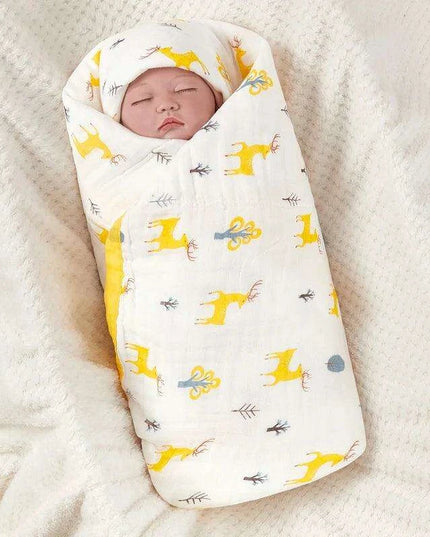 Charming Cartoon Cotton Swaddle Blanket for Infants - Multi-Functional Baby Wrap
