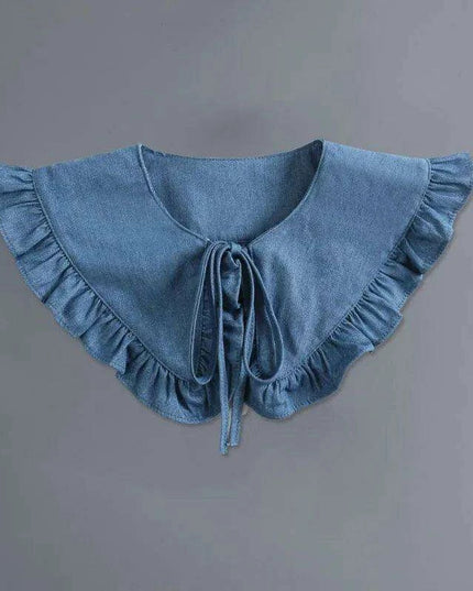 Embroidered Lace Detachable Collar for Women - Elegant White Shawl Accessory