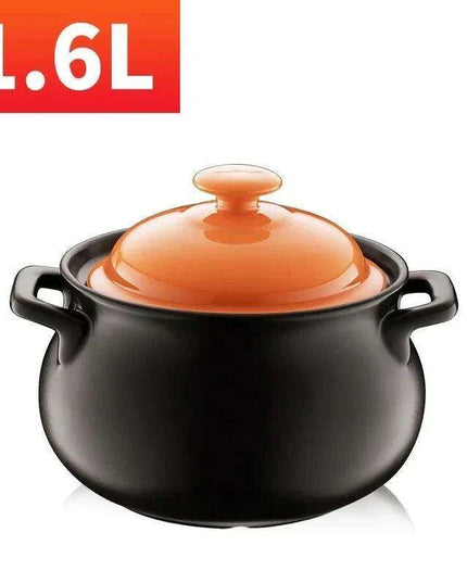 6L Traditional Chinese Clay Casserole Pot for Gas Stove Cooking - Authentic Stew Experience