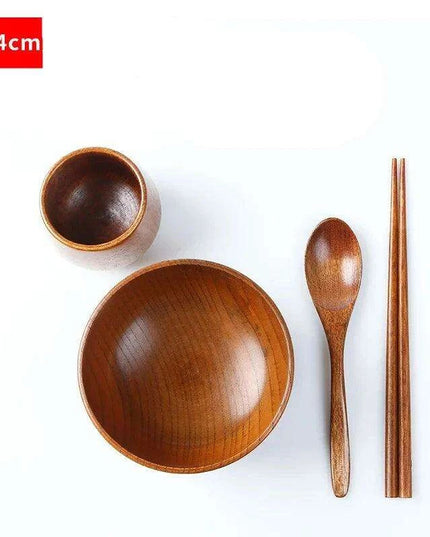 Deluxe Japanese Wooden Dining Set for Kids