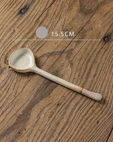 Elegant Long-Handled Japanese Ceramic Spoon - Enhance Your Culinary Presentations