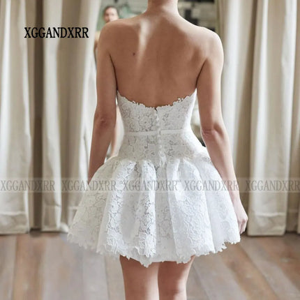 BestBridalDresses Elegant Backless Lace Wedding Dress with Puffy Skirt