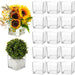 Crystal Clear Glass Vases Set - Versatile 16-Piece Décor