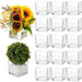 Square Glass Vases Bulk Set - 16-Piece Flower