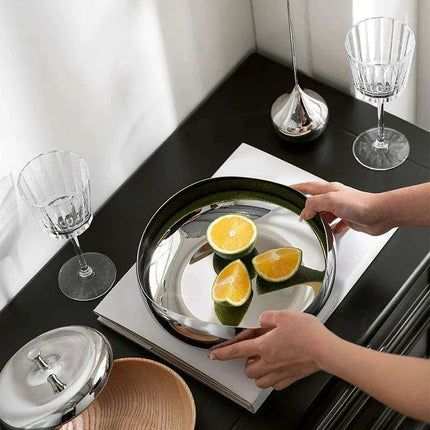 Scandinavian Elegant Stainless Steel Bowl for Salads and Fruits