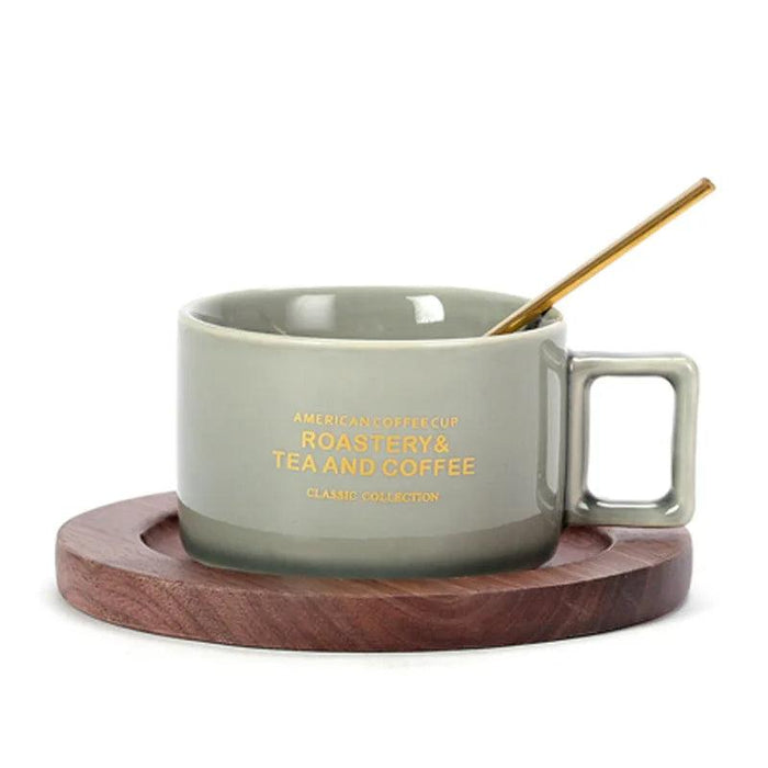 Luxurious Hand-Painted European Ceramic Coffee Mug Set with Gold Detailing - 110ml