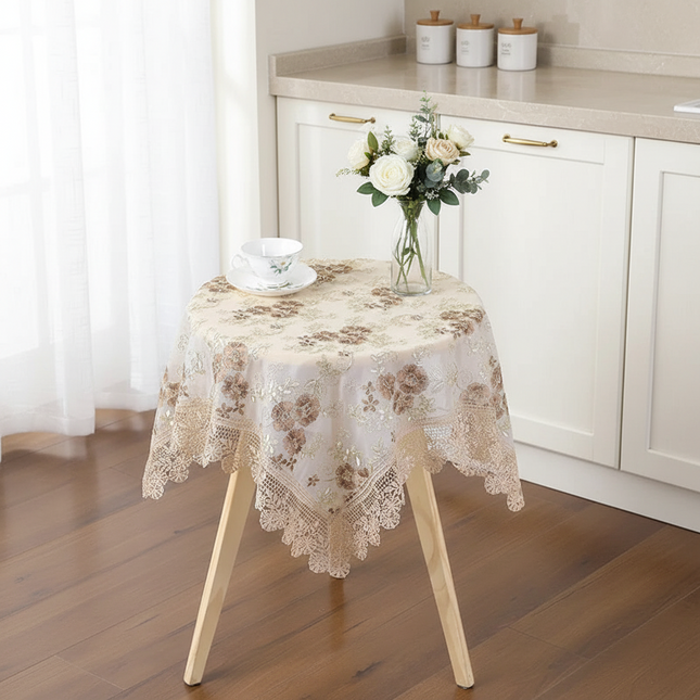 Lace Embroidery Tablecloth — Luxury Wedding & Dining Table Cover