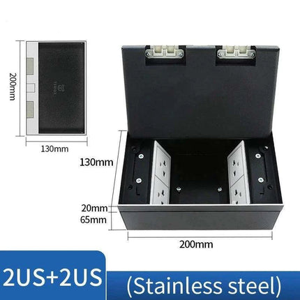 Customizable Stainless Steel Modular Floor Socket with Integrated Marble Design