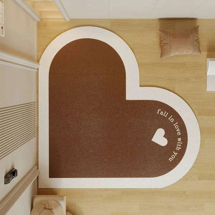 Chic Heart-Shaped Welcome Mat - A Touch of Elegance for Your Home