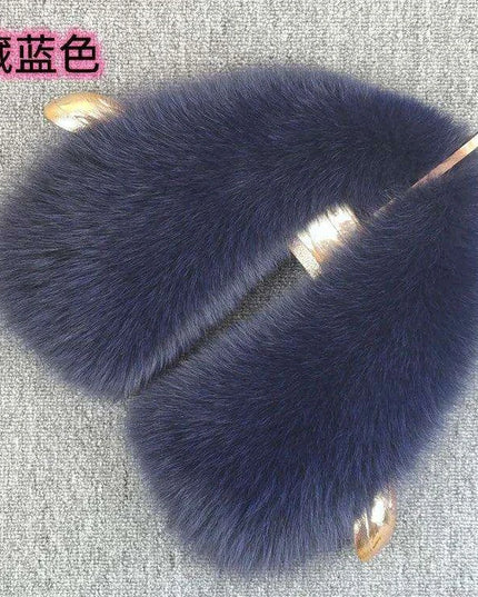 Luxury Fox Fur Winter Scarf with Versatile Detachable Collar - A Statement of Winter Elegance