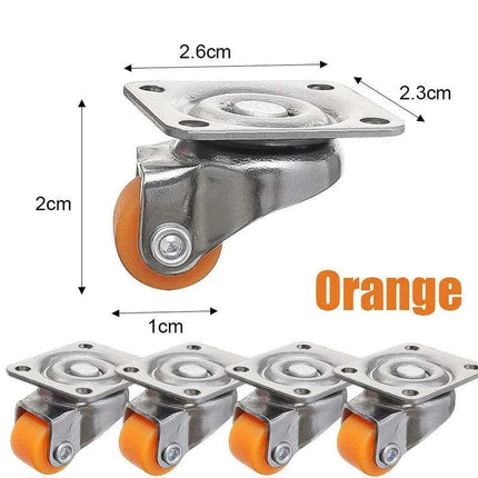 Compact Self-Adhesive TPR Caster Wheels - 360° Rotating Soft Rubber Casters for Effortless Furniture Mobility