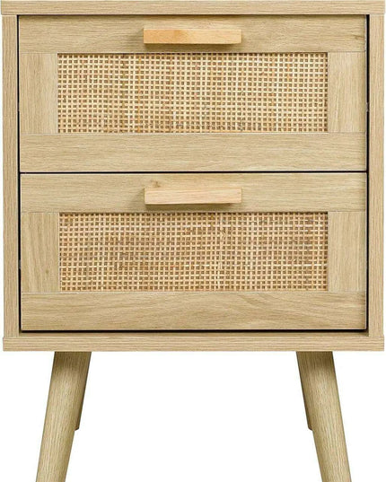 Elegant Rattan Drawer Nightstand Pair for Stylish and Functional Bedroom Decor