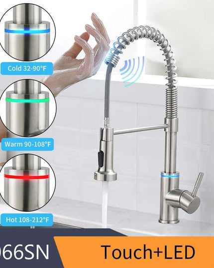 Smart Touch Sensor-Enabled Rotating Kitchen Faucet with Innovative Design