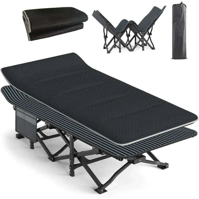 Premium Comfort Folding Camping Cot with Superior Stability and Temperature Control for Adults