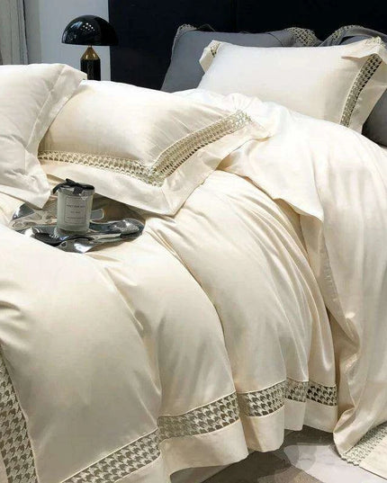 Exquisite Houndstooth Egyptian Cotton Luxury Bedding Collection - Duvet Cover, Sheets & Pillowcases, 100S Quality