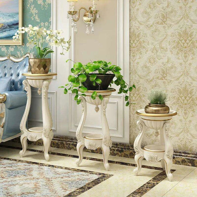 Luxurious European Gold Multi-Tier Plant Display Stand