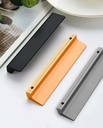 Sleek Black and Gold Aluminum Cabinet Handle Set - 3 Pieces