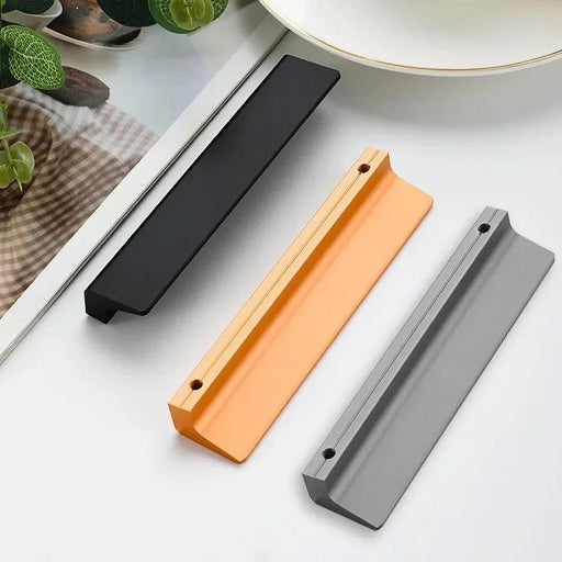 Sleek Black and Gold Aluminum Cabinet Handle Set - 3 Pieces