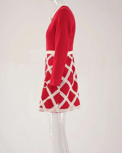 A-Line Evening Dress with 3D Floral Embellishments and Pearl Waist Detail