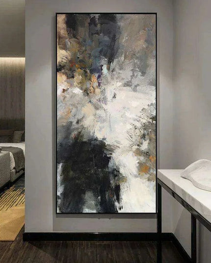 Modern Elegance: Black and White Abstract Canvas Art Collection for Your Bedroom