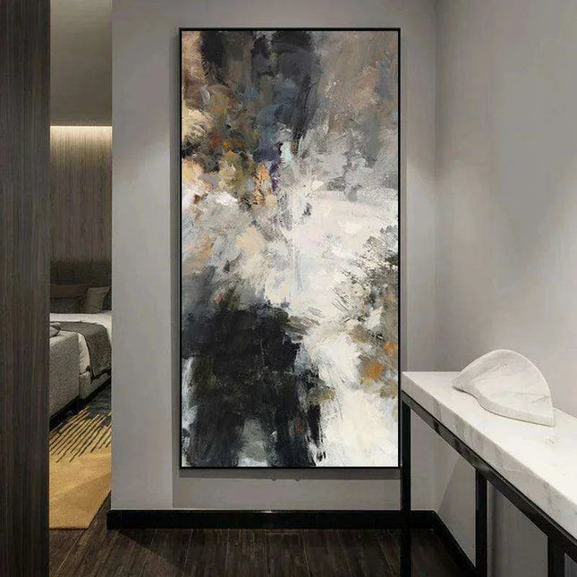 Modern Elegance: Black and White Abstract Canvas Art Collection for Your Bedroom