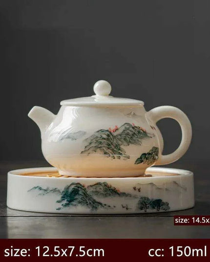 Artisan Xishi Tea Experience: Exquisite Hand-Painted Teapot Set with Premium Filter