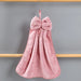 Bowknot Embellished Coral Velvet Hand Towels - Multipurpose Household Essentials