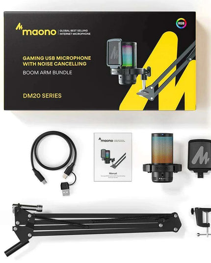 Elite RGB USB Gaming Microphone with Exceptional Clarity and Advanced Noise Cancellation