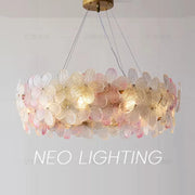 Flower Petal LED Glass Pendant Chandelier – 3-Colour Dimmable