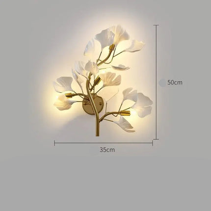 Ginkgo Leaf Wall Lamp | Nordic Luxury Sconce for Living Room & Bedroom
