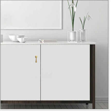 Solid Brass Cabinet Knob & Handle — Gold Single-Hole Furniture Pull