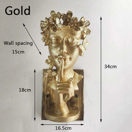 Nordic Girl Artistic LED Resin Wall Light - Vintage Home Accent