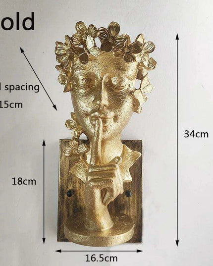 Nordic Girl Artistic LED Resin Wall Light - Vintage Home Accent