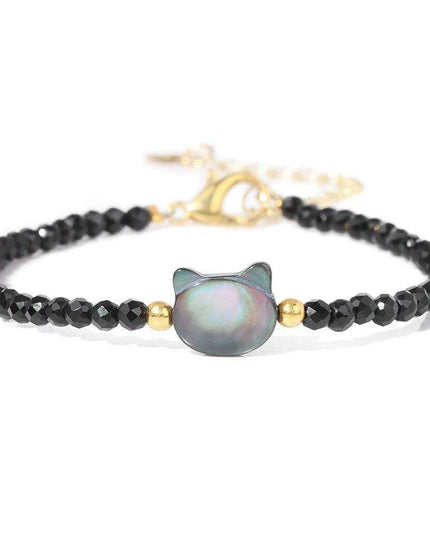 Charming Cat Lovers Beaded Bracelet - Colorful 3mm Jewelry Gift for Women and Girls