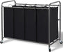 4-Section Portable Laundry Organizer with Waterproof Bags for Effortless Sorting