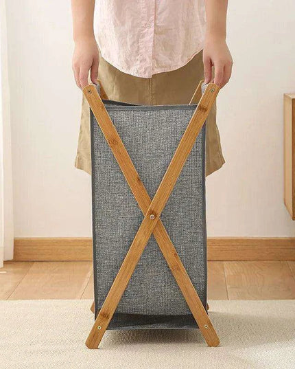 Eco-Friendly Bamboo Foldable Laundry Hamper - Stylish and Space-Saving Storage Solution