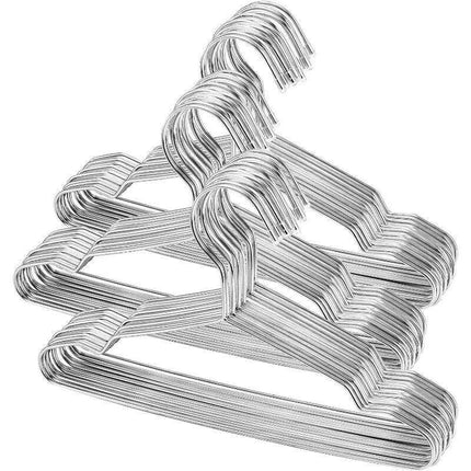 50-Pack Durable Stainless Steel Hangers for Kids' Closet Organization