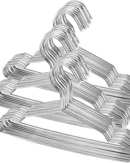 50-Pack Durable Stainless Steel Hangers for Kids' Closet Organization
